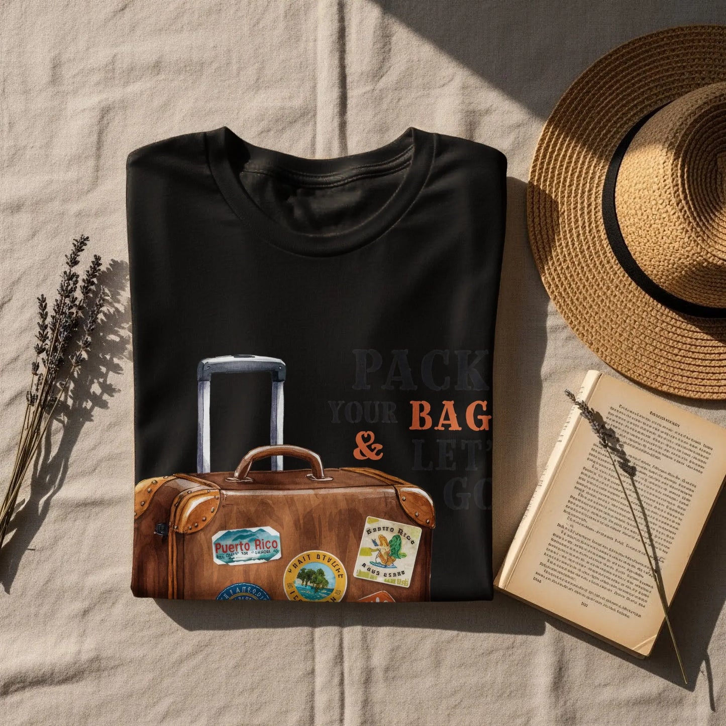 Adventure T-Shirt: "Pack Your Bags And Let's Go" Traveler Tee
