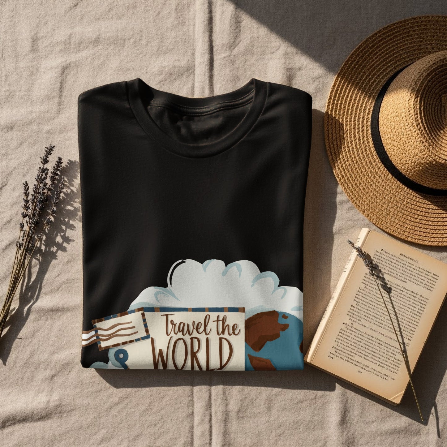 Adventure Travel T-Shirt: "Explore Adventure Travel the World" Globe Art