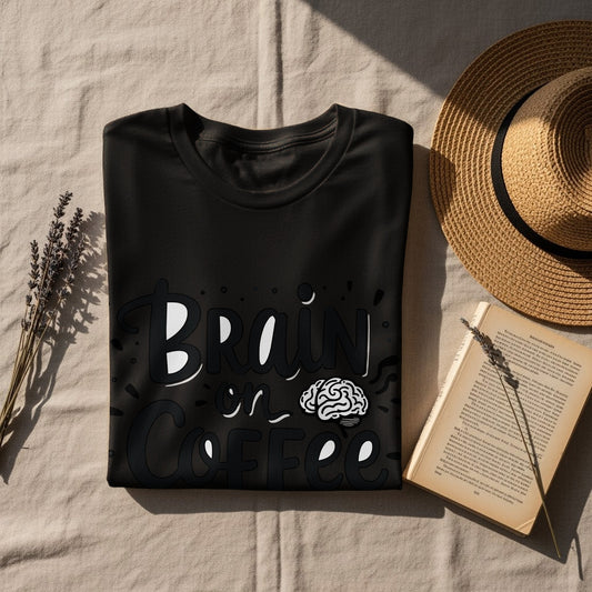 Coffee Lover T-Shirt: "Brain On Coffee Break" Funny Graphic Design