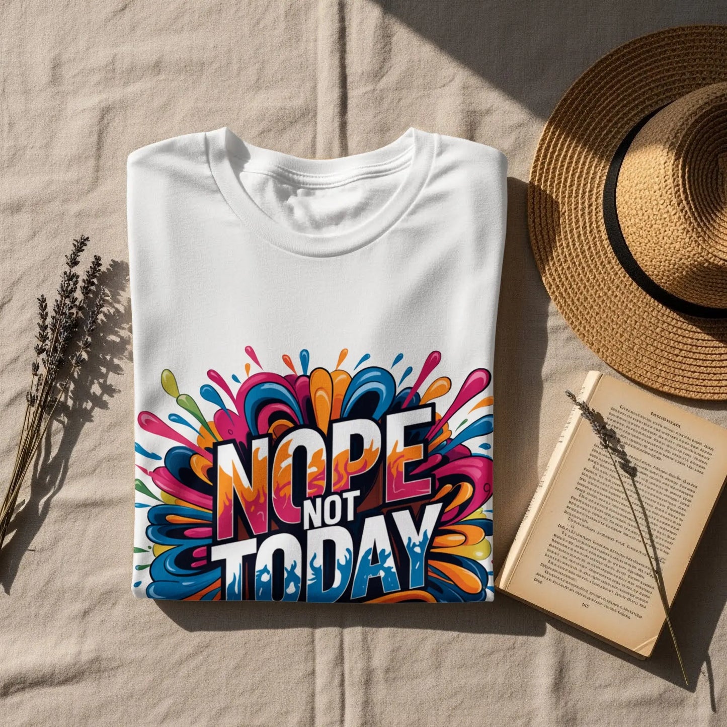 Funny Mood T-Shirt: "Nope Not Today" Colorful Graphic Tee