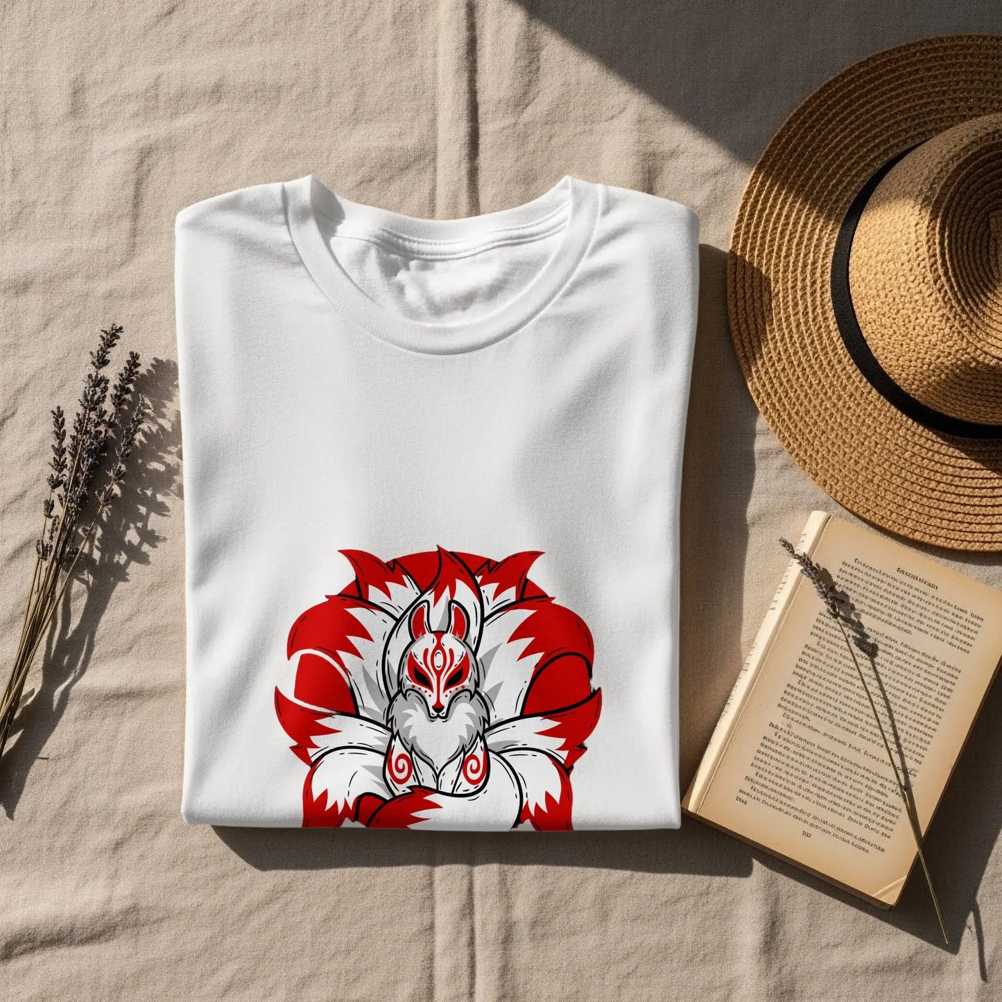 Nine Tailed Kitsune Fox Japanese Anime T-Shirt Boofy