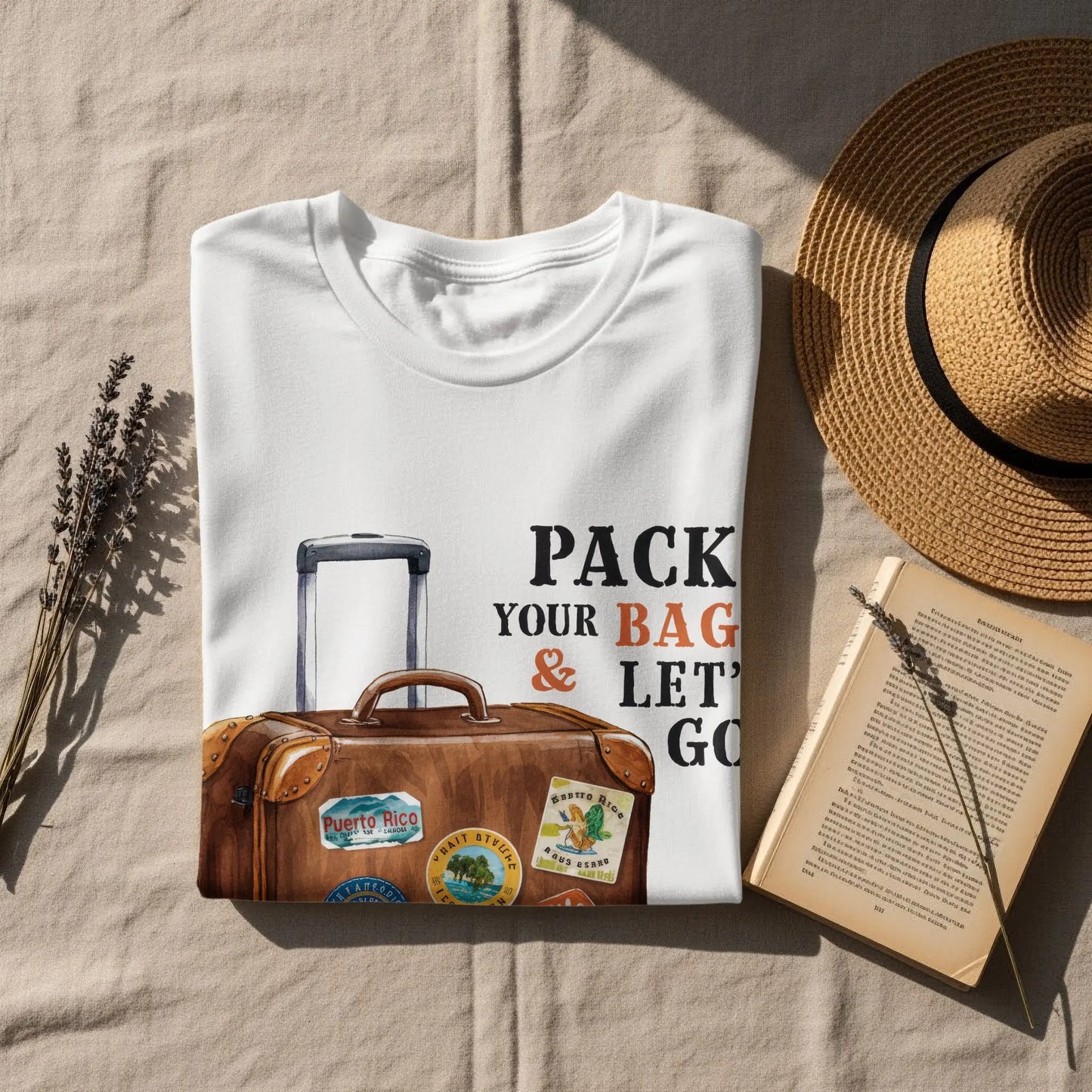 Adventure T-Shirt: "Pack Your Bags And Let's Go" Traveler Tee