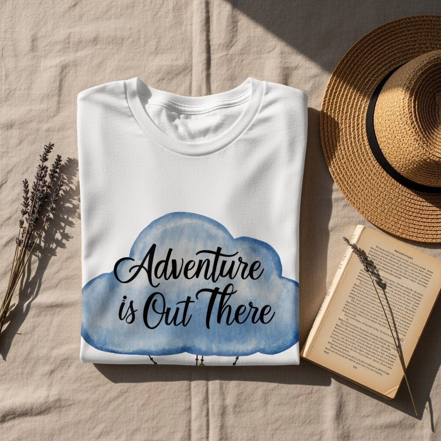 Whimsical Adventure T-Shirt: "Adventure Is Out There" House Balloon
