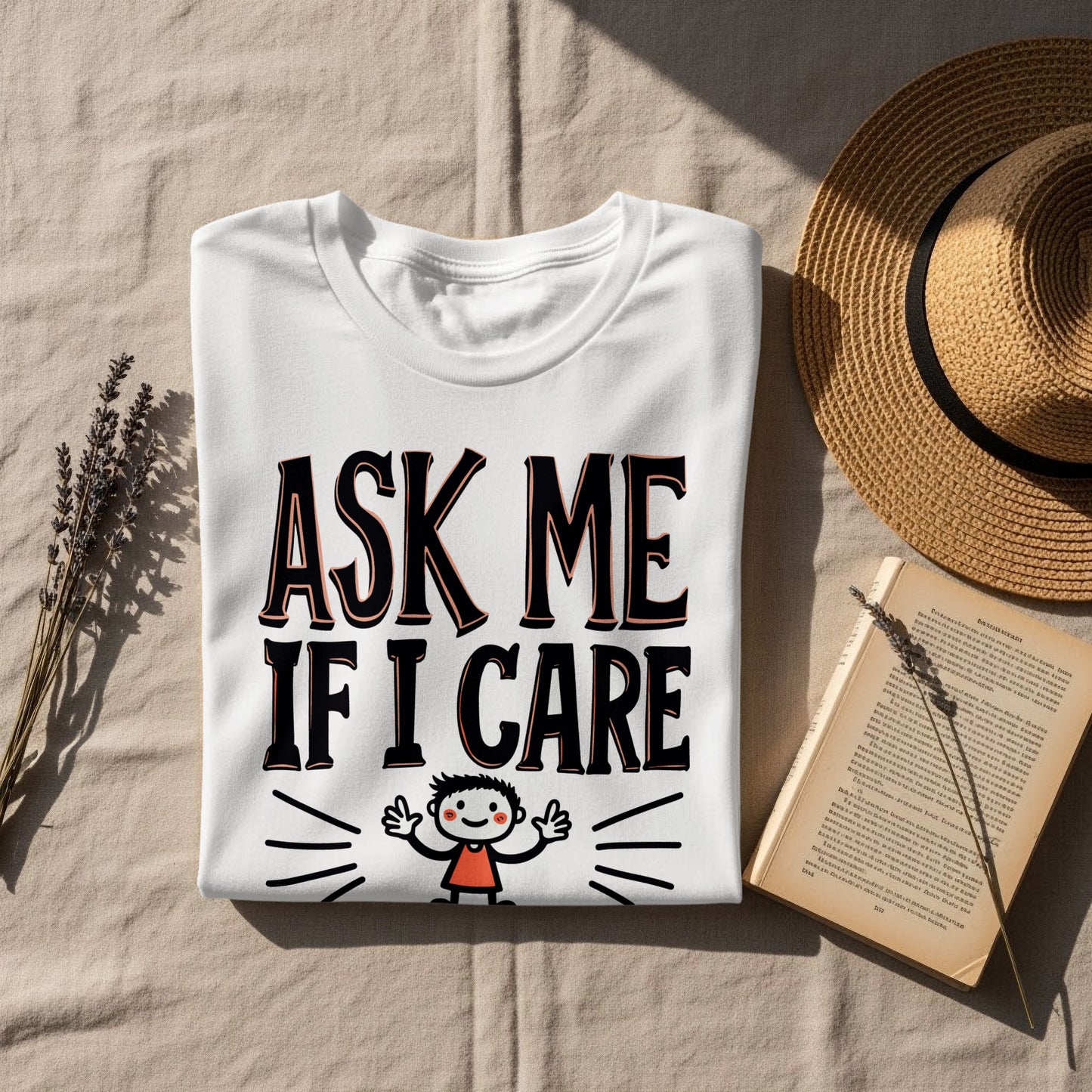 Sarcastic T-Shirt: "Ask Me If I Care Spoiler I Don't" Novelty Design