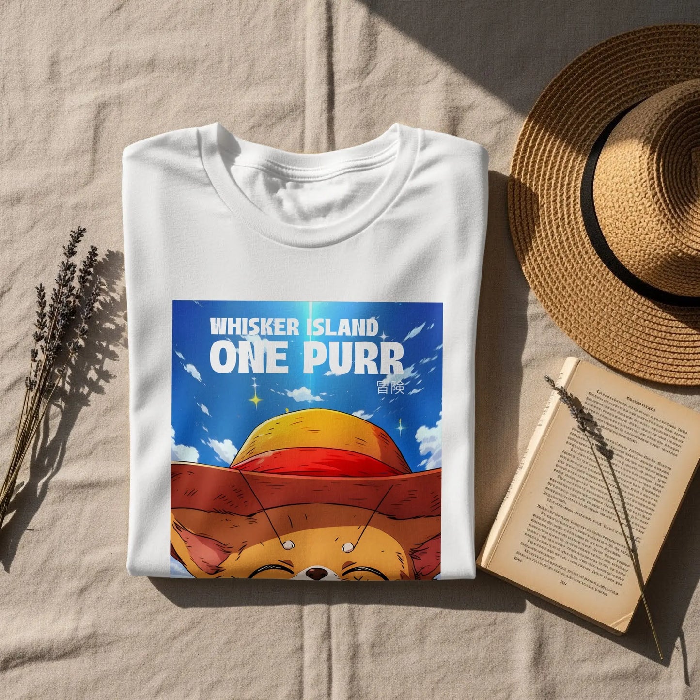 Whisker Island One Purr Animated Cat Pirate Design T-Shirt Boofy