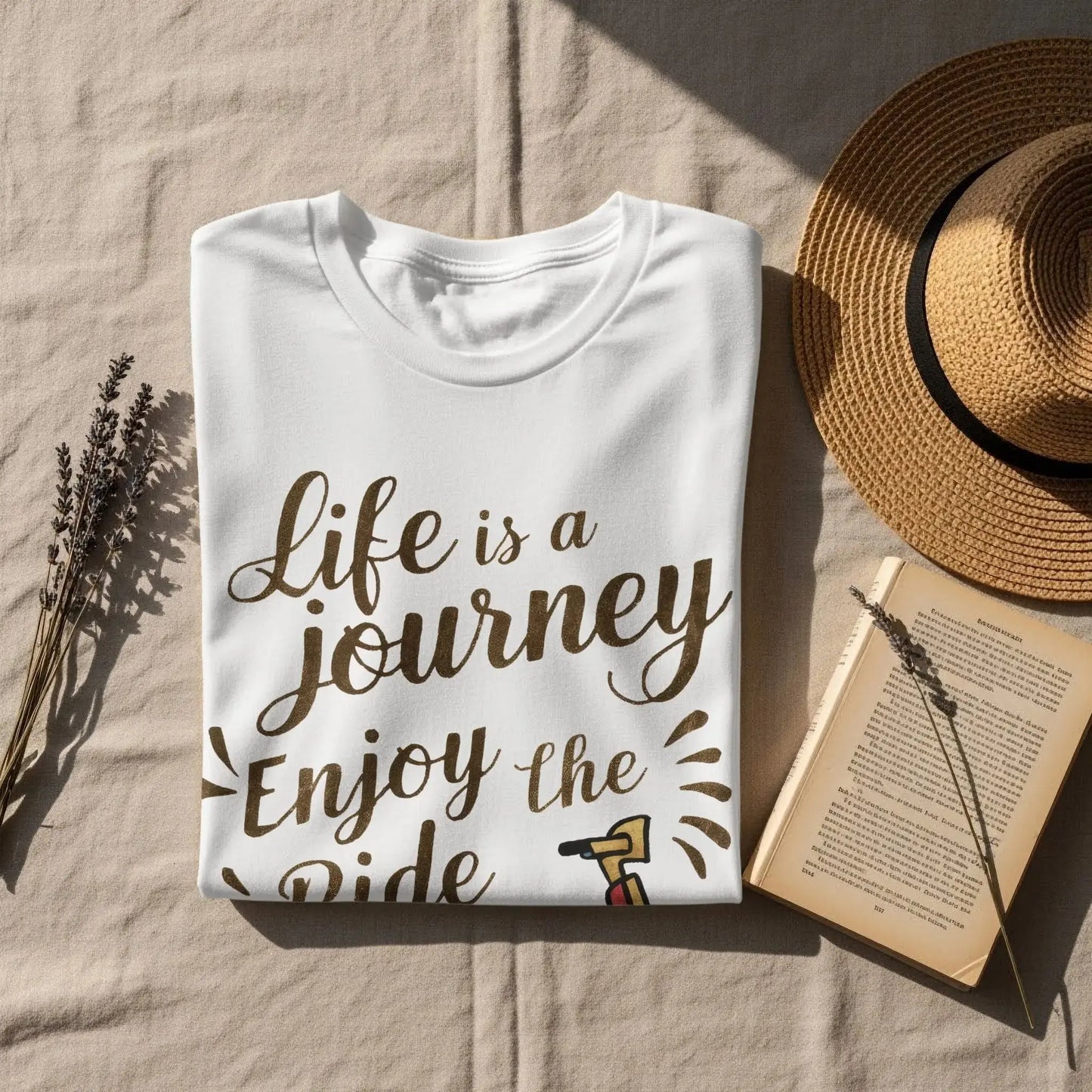 Inspirational Journey T-Shirt: "Life is a Journey Enjoy The Ride" Scooter