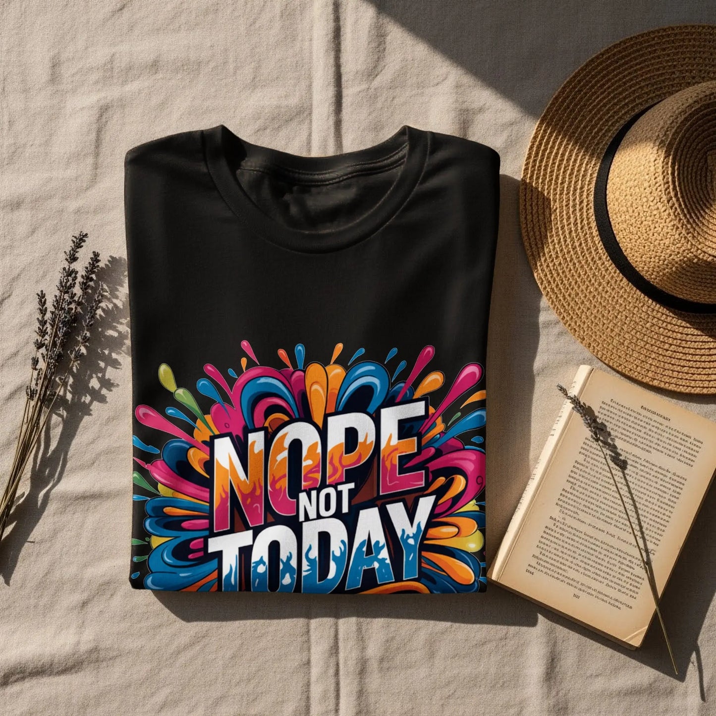 Funny Mood T-Shirt: "Nope Not Today" Colorful Graphic Tee