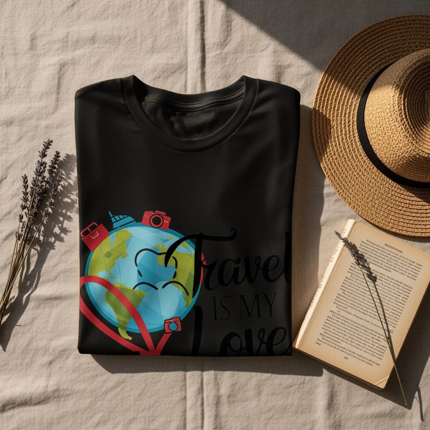 Travel Lover T-Shirt: "Travel Is My Love Language" Earth Globe Tee