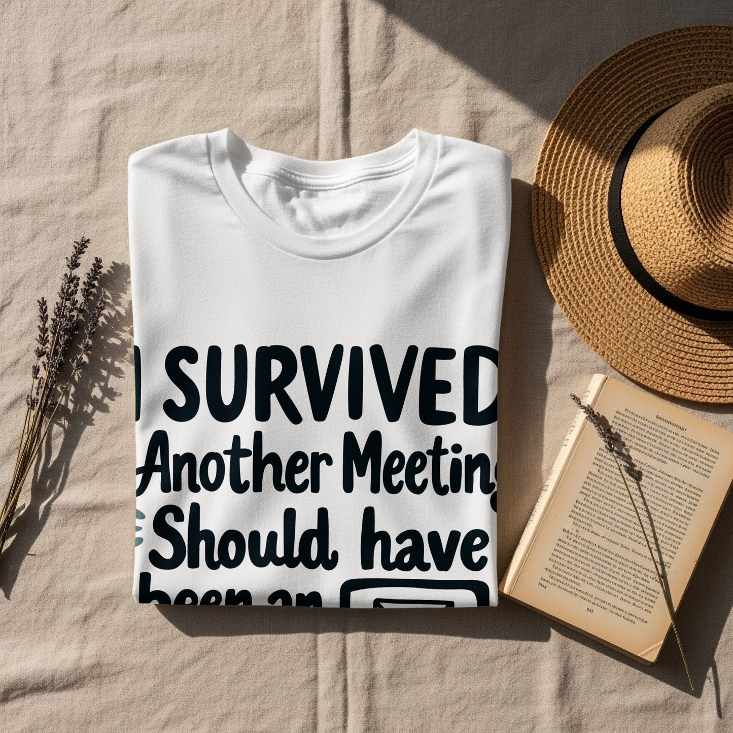 Office Humor T-Shirt: "Survived Another Meeting Should Have Been an Email"
