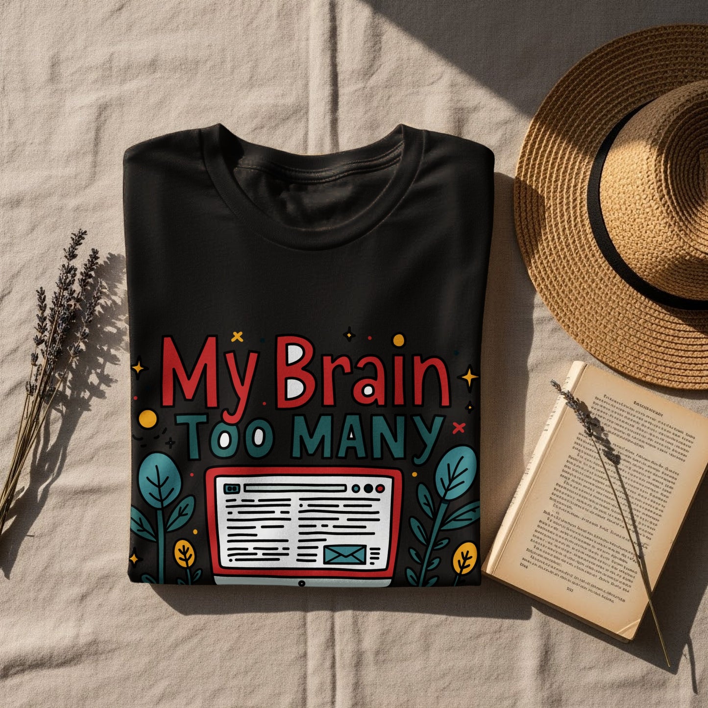 “My Brain Has Too Many Tabs Open” Tee — Tech & Office Humour