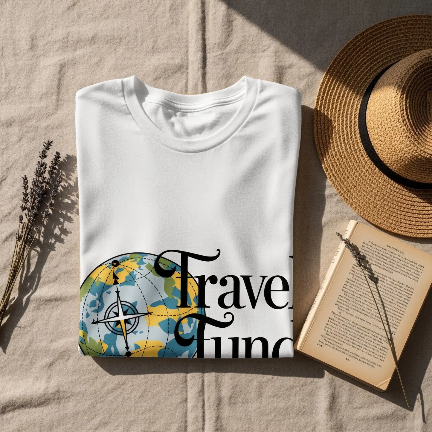 Travel Fund T-Shirt: Earth Compass Globe Artistic Design