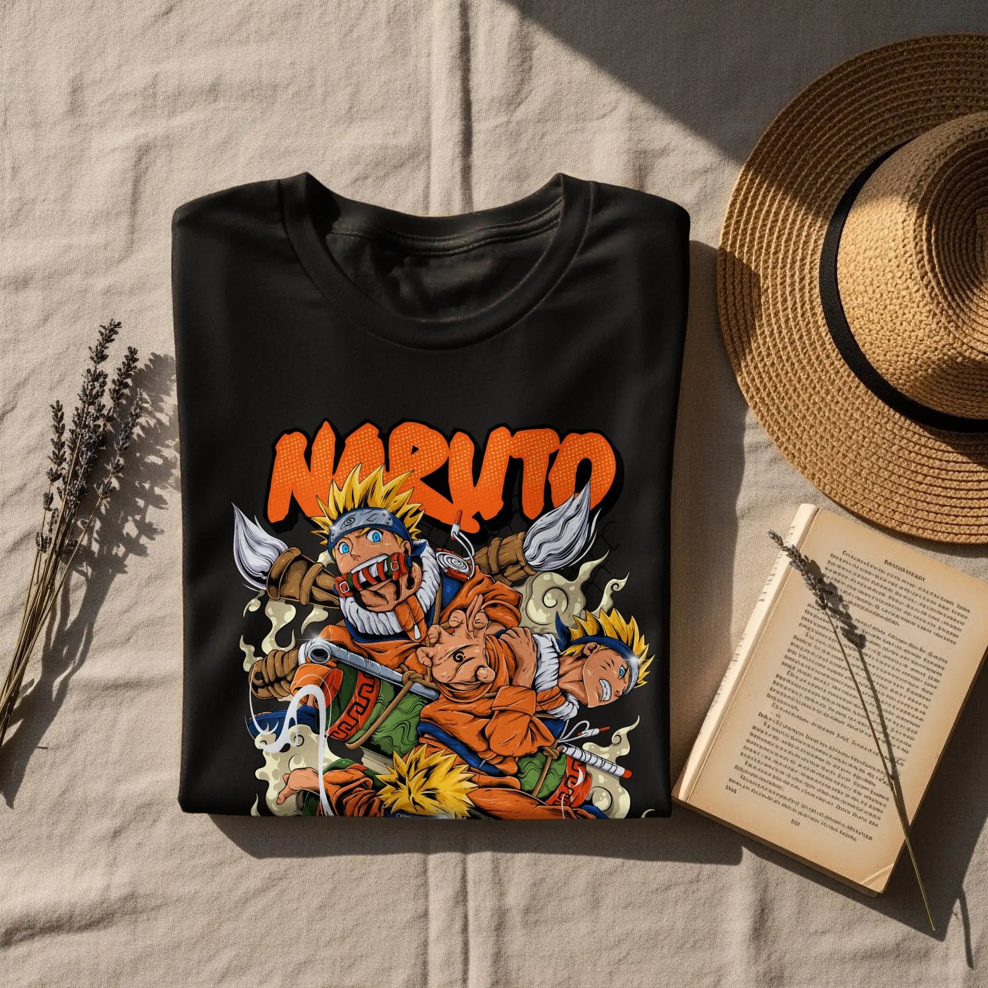 Anime Naruto Character Stacked Poses Graphic T-Shirt Boofy