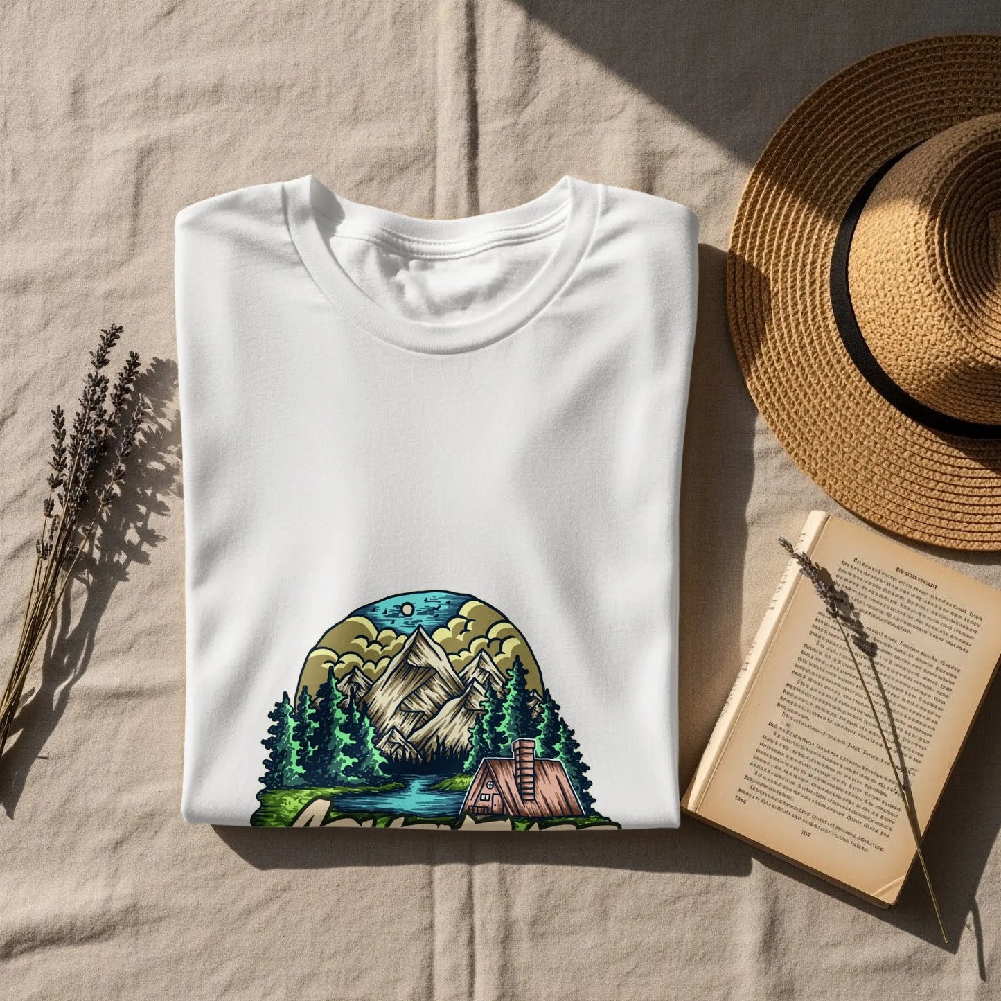 Experience Nature Adventure with Mountains and Cabin T-Shirts My Store