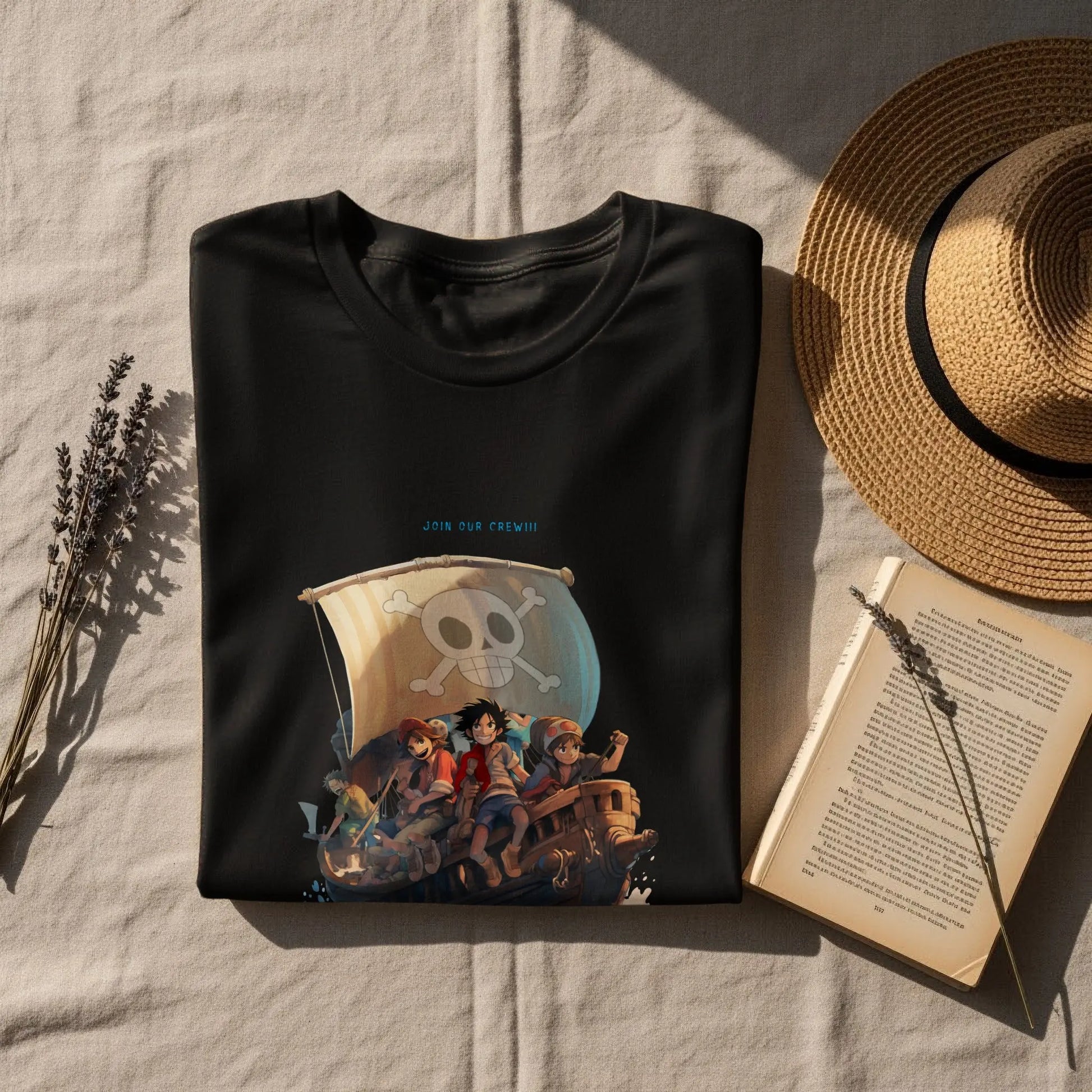 Join Our Crew Never Back Down Pirates Graphic T-Shirt Boofy