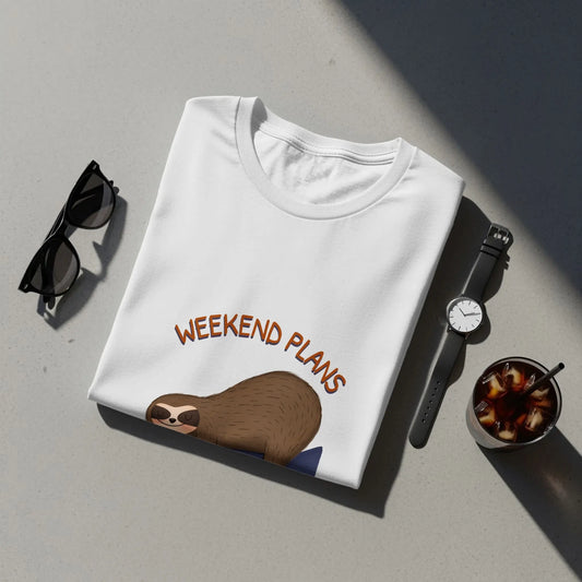 Relaxed Sloth Weekend Plans No Plans T-Shirts Boofy