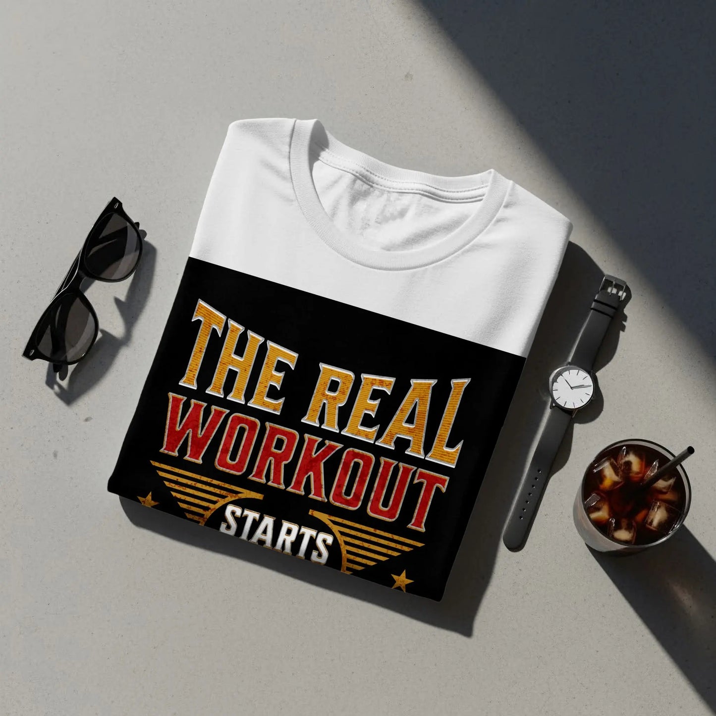 "The Real Workout Starts" Gym T-Shirt Boofy