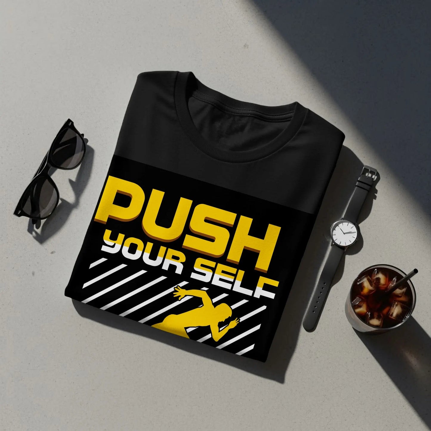 "Push Yourself" Motivational Graphic T-Shirt Boofy