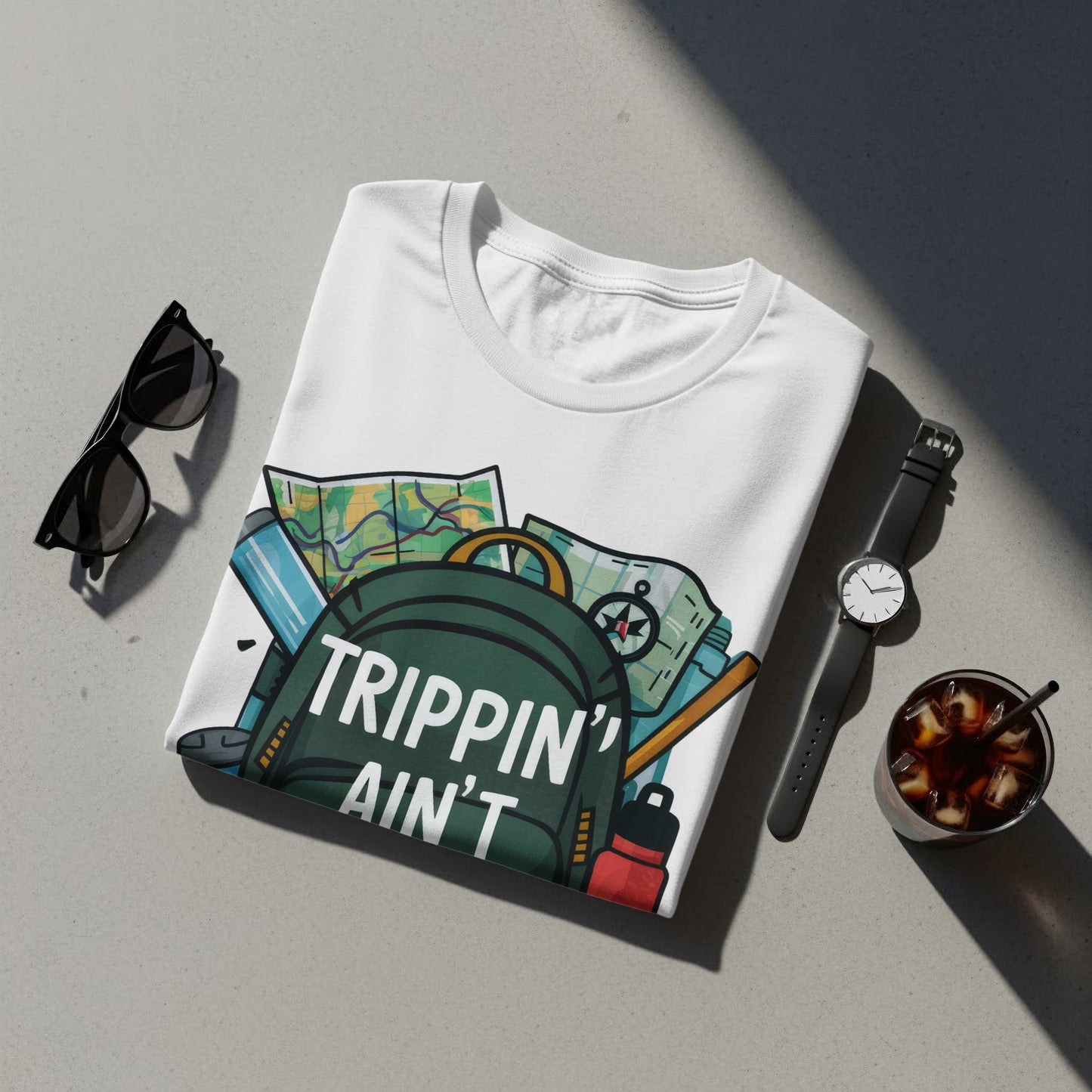 Funny Traveler T-Shirt: "Trippin' Ain't Just For Weekends" Adventure Tee