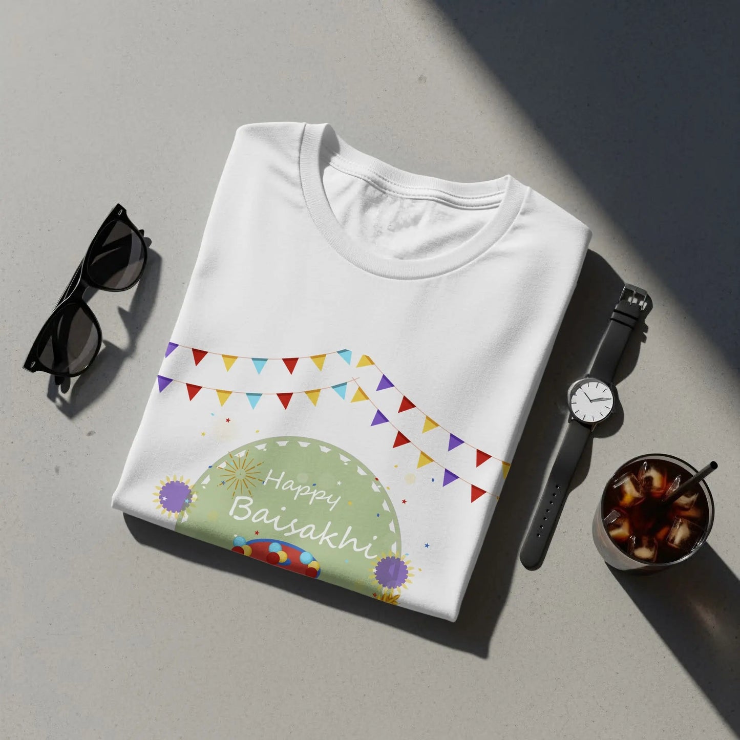 Happy Baisakhi Celebration Festivities Design for T-Shirts Boofy