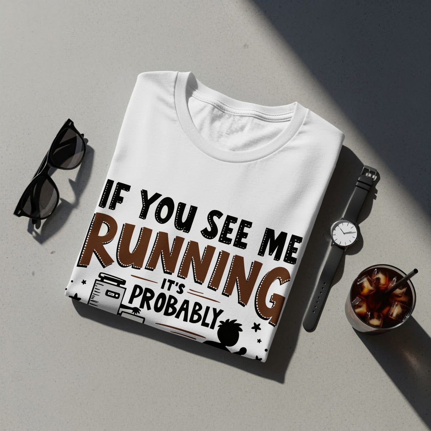 “If You See Me Running It’s Probably to the Coffee Machine” Tee — Work & Office Humour