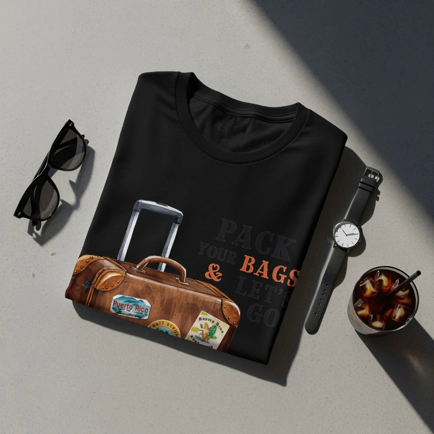 Adventure T-Shirt: "Pack Your Bags And Let's Go" Traveler Tee