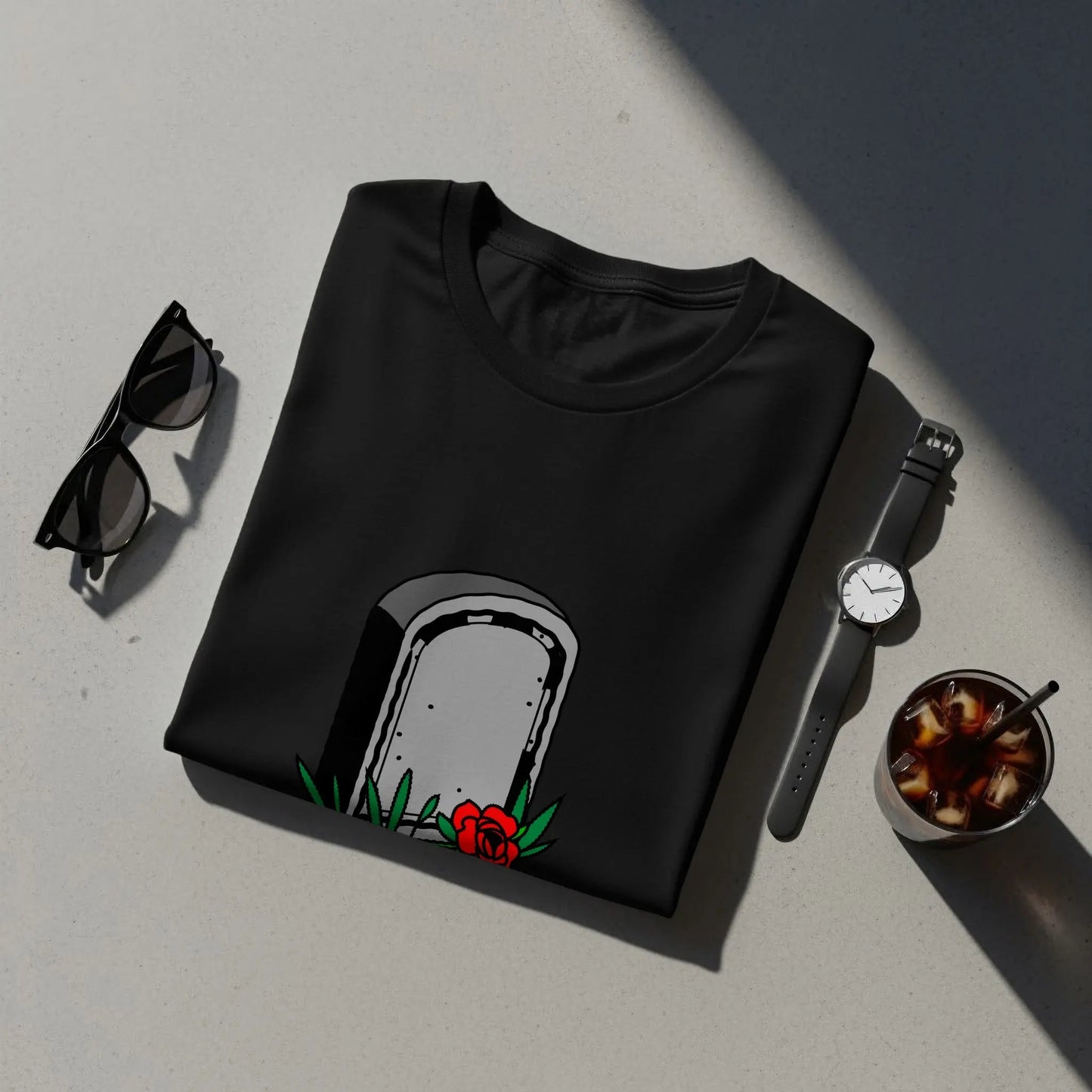 Funny Grave Humorous Print Statement T-Shirts Boofy