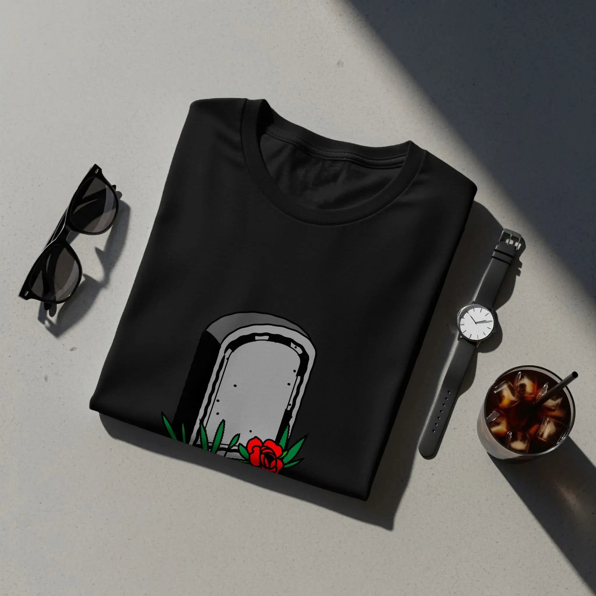 Funny Grave Humorous Print Statement T-Shirts Boofy