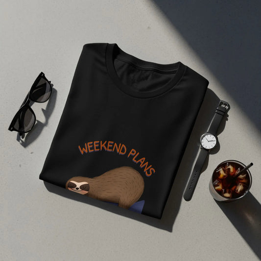 Relaxed Sloth Weekend Plans No Plans T-Shirts Boofy