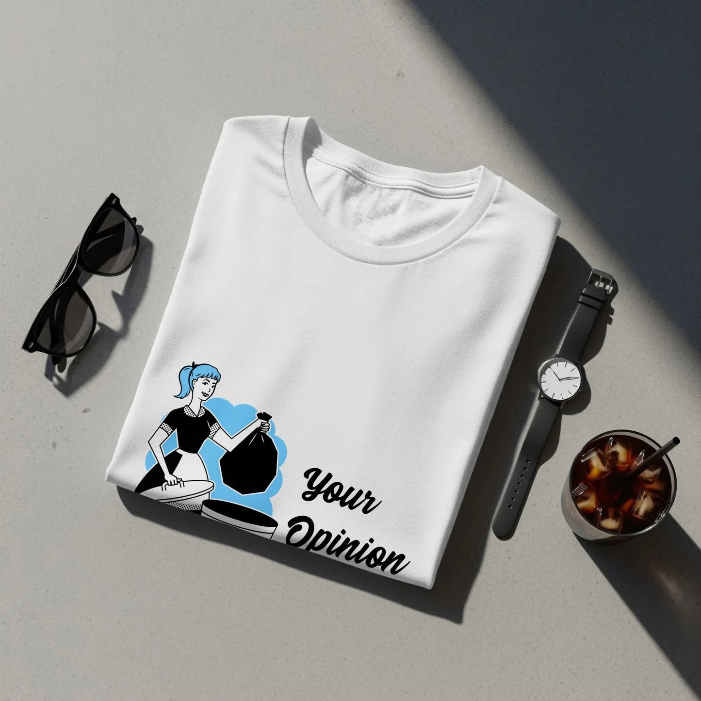Retro Maid Disposing Your Opinion Graphic T-Shirts Boofy