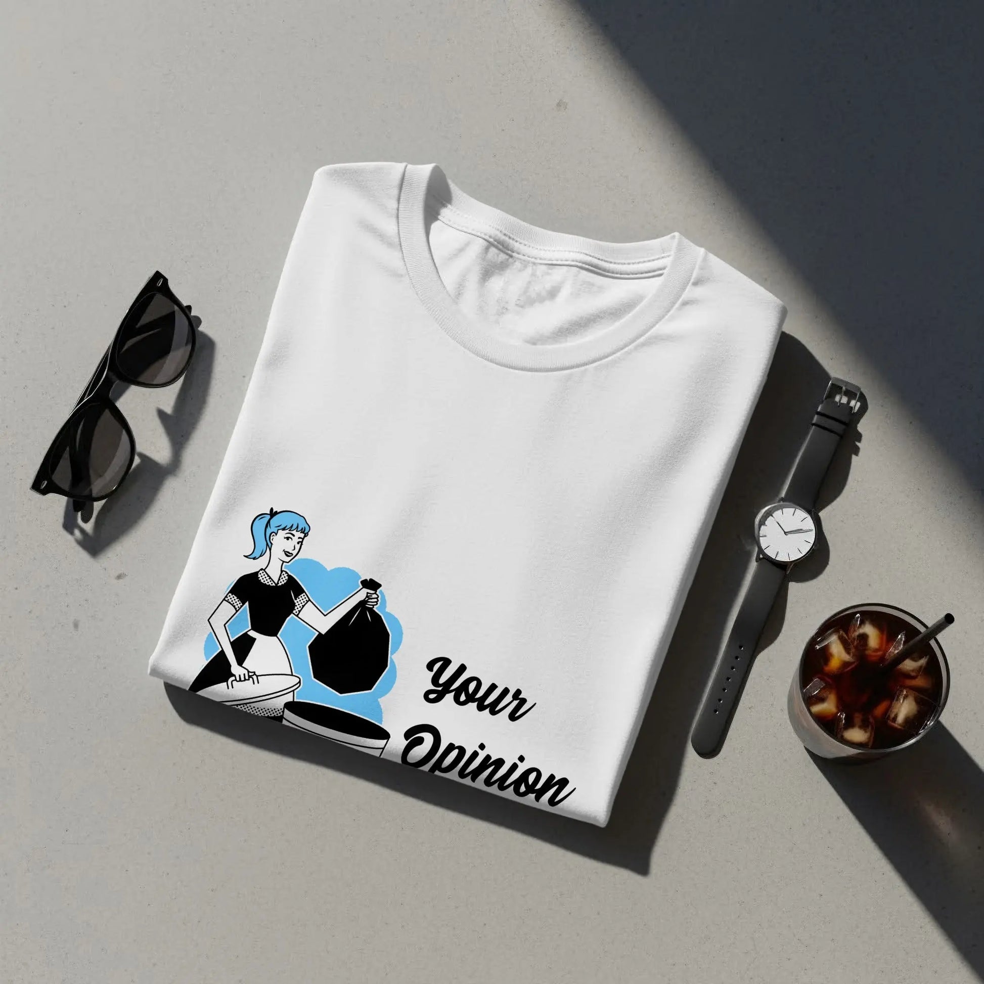 Retro Maid Disposing Your Opinion Graphic T-Shirts Boofy