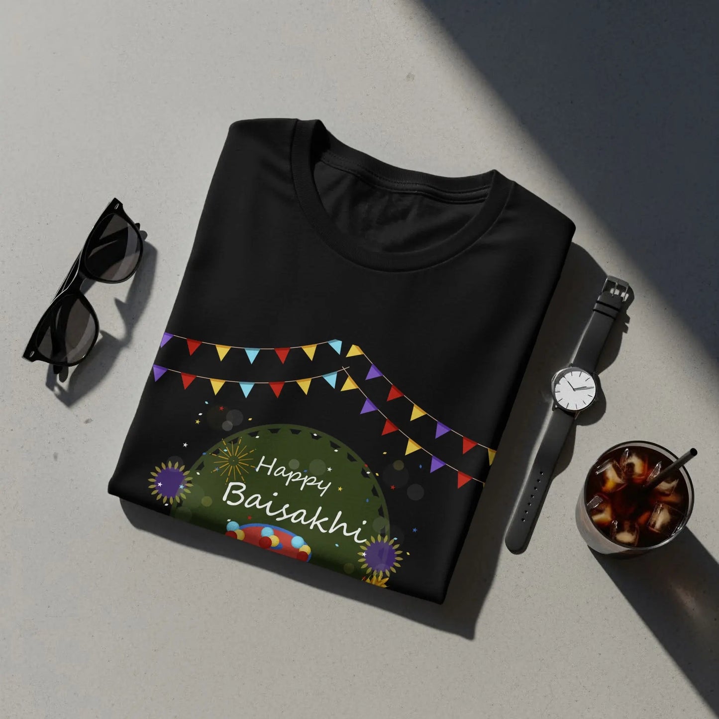 Happy Baisakhi Celebration Festivities Design for T-Shirts Boofy