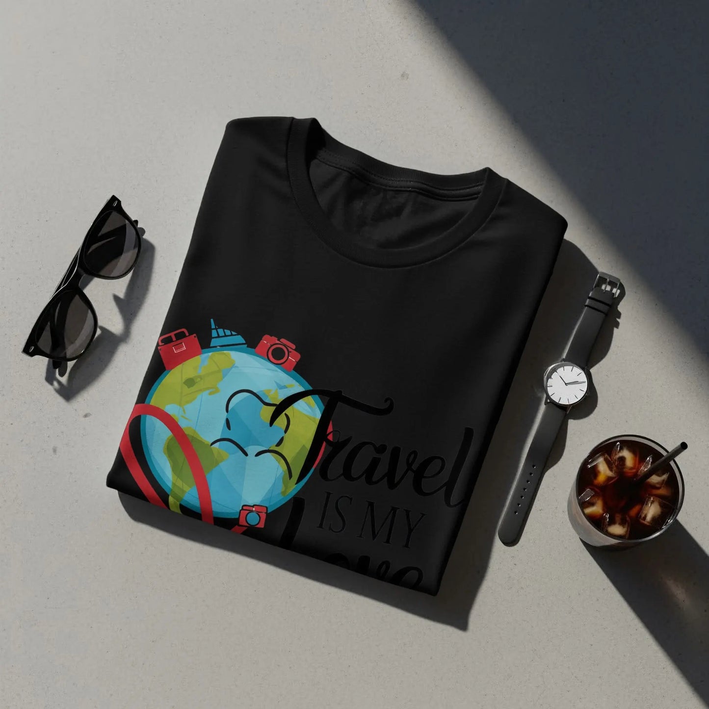 Travel Lover T-Shirt: "Travel Is My Love Language" Earth Globe Tee