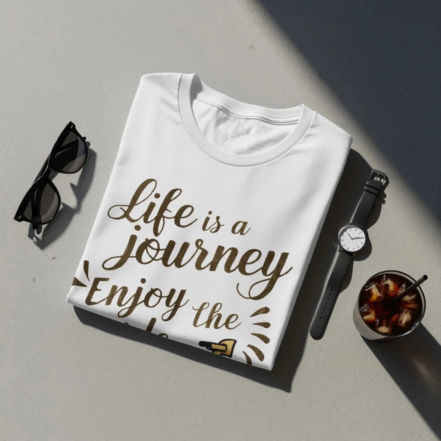 Inspirational Journey T-Shirt: "Life is a Journey Enjoy The Ride" Scooter