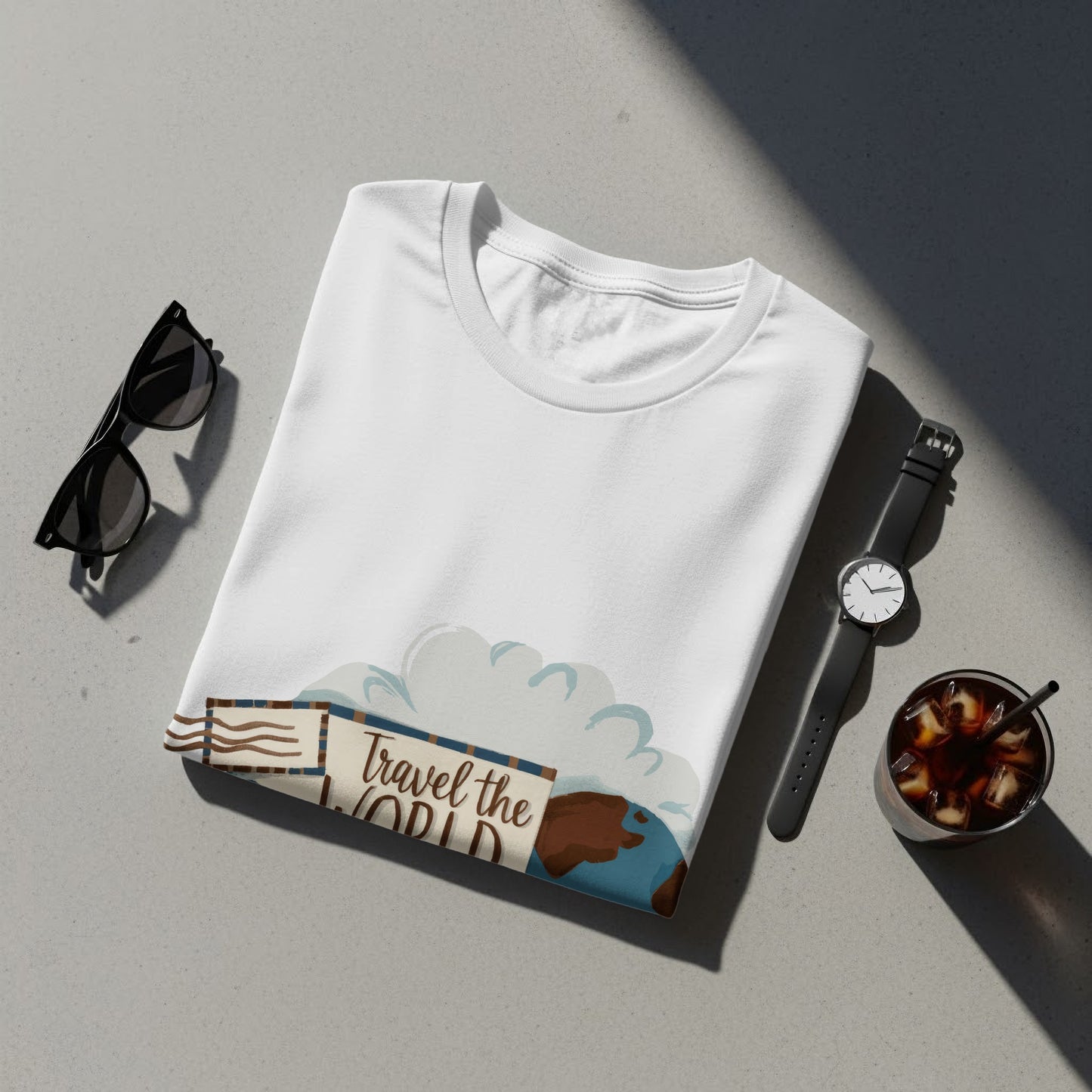 Adventure Travel T-Shirt: "Explore Adventure Travel the World" Globe Art