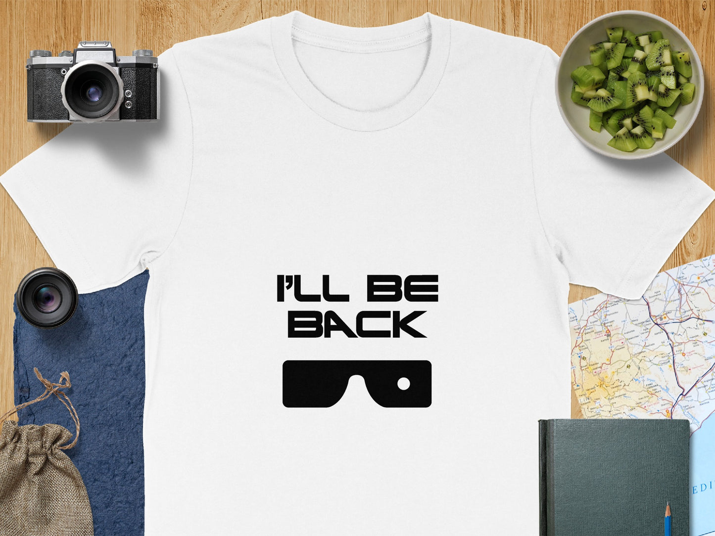 Terminator Movie T-Shirt: "I Will Be Back" with Sunglasses Graphic