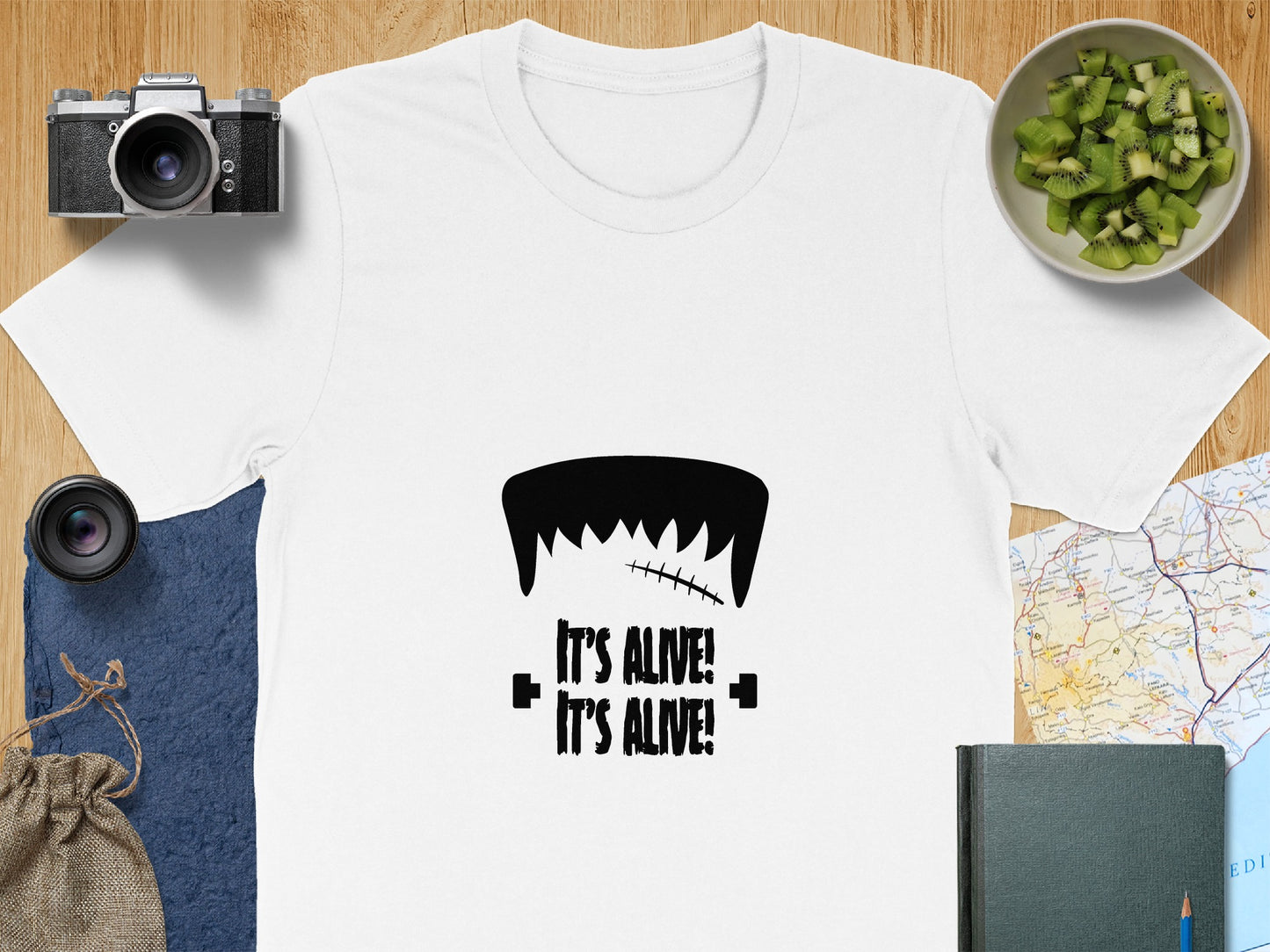 Halloween Horror T-Shirt: "It Is Alive" Frankenstein Inspired Design
