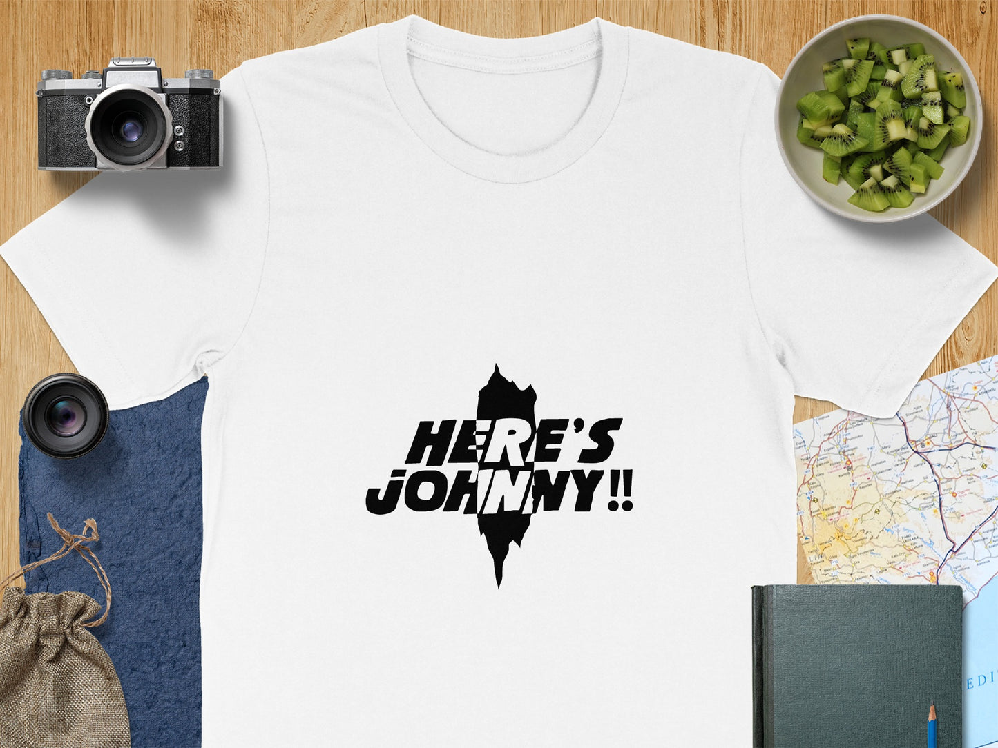 Classic Horror T-Shirt: "Here's Johnny" Iconic Movie Moment Graphic