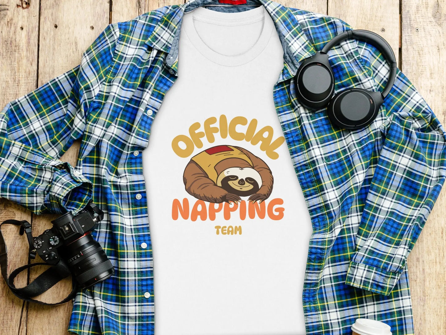 Official Napping Team Sloth Illustration T-Shir Boofy
