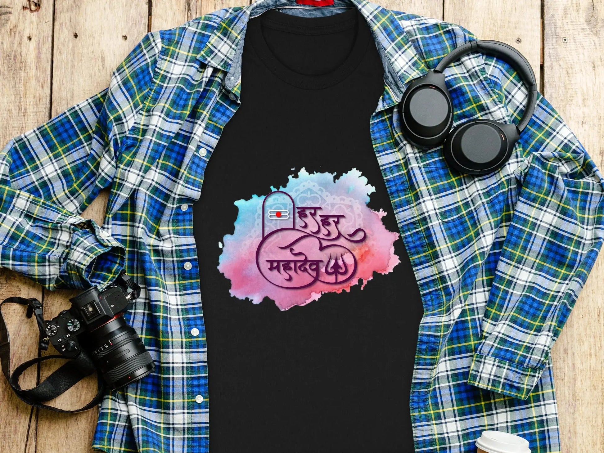 Har Har Mahadev Design Illustration with Colors T-Shirts Boofy