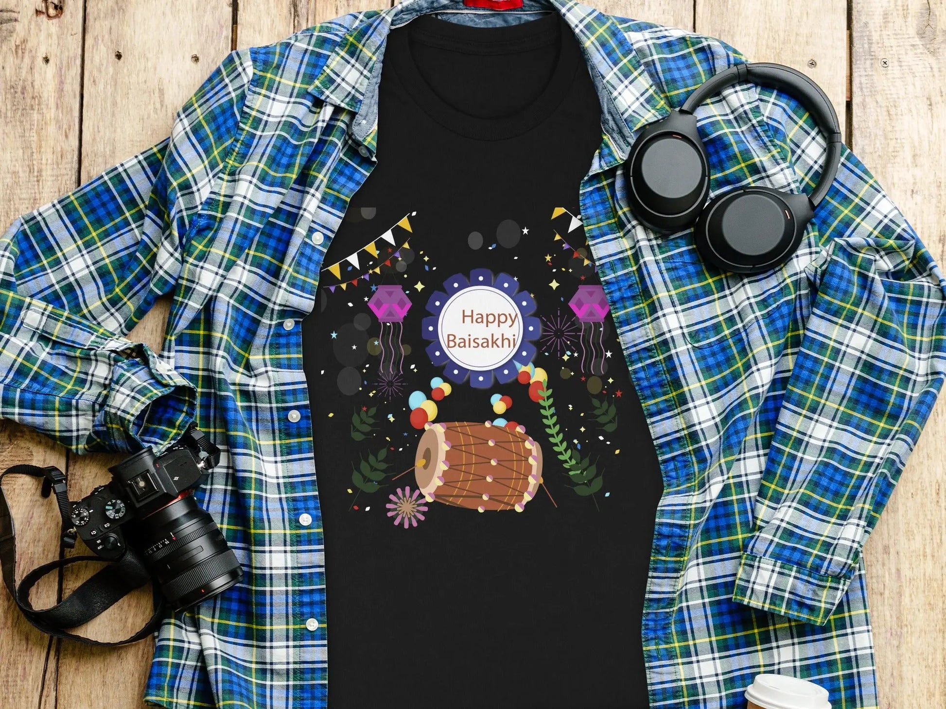 Celebrate Happy Baisakhi Festival With Drums T-Shirts Boofy