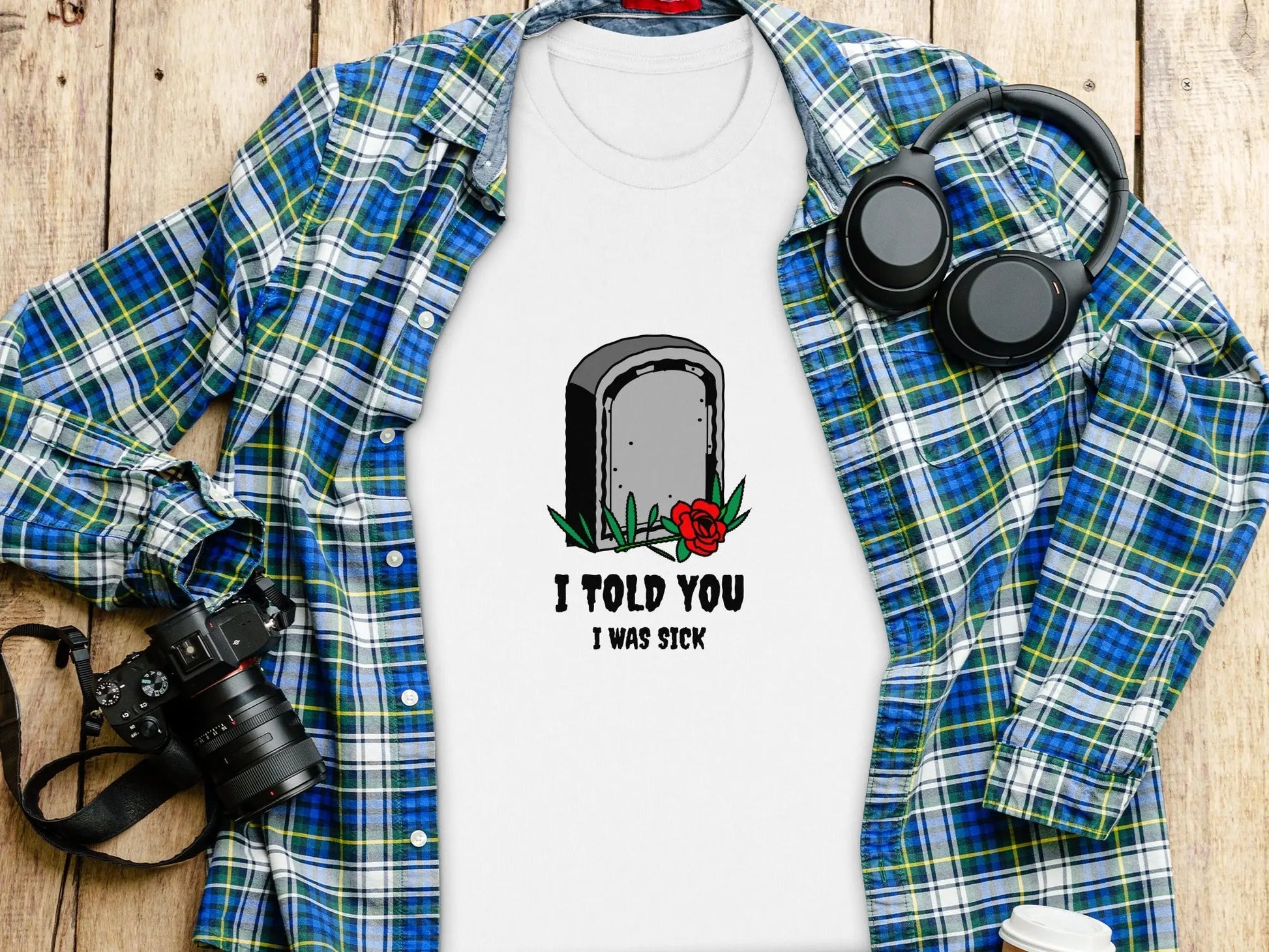 Funny Grave Humorous Print Statement T-Shirts Boofy