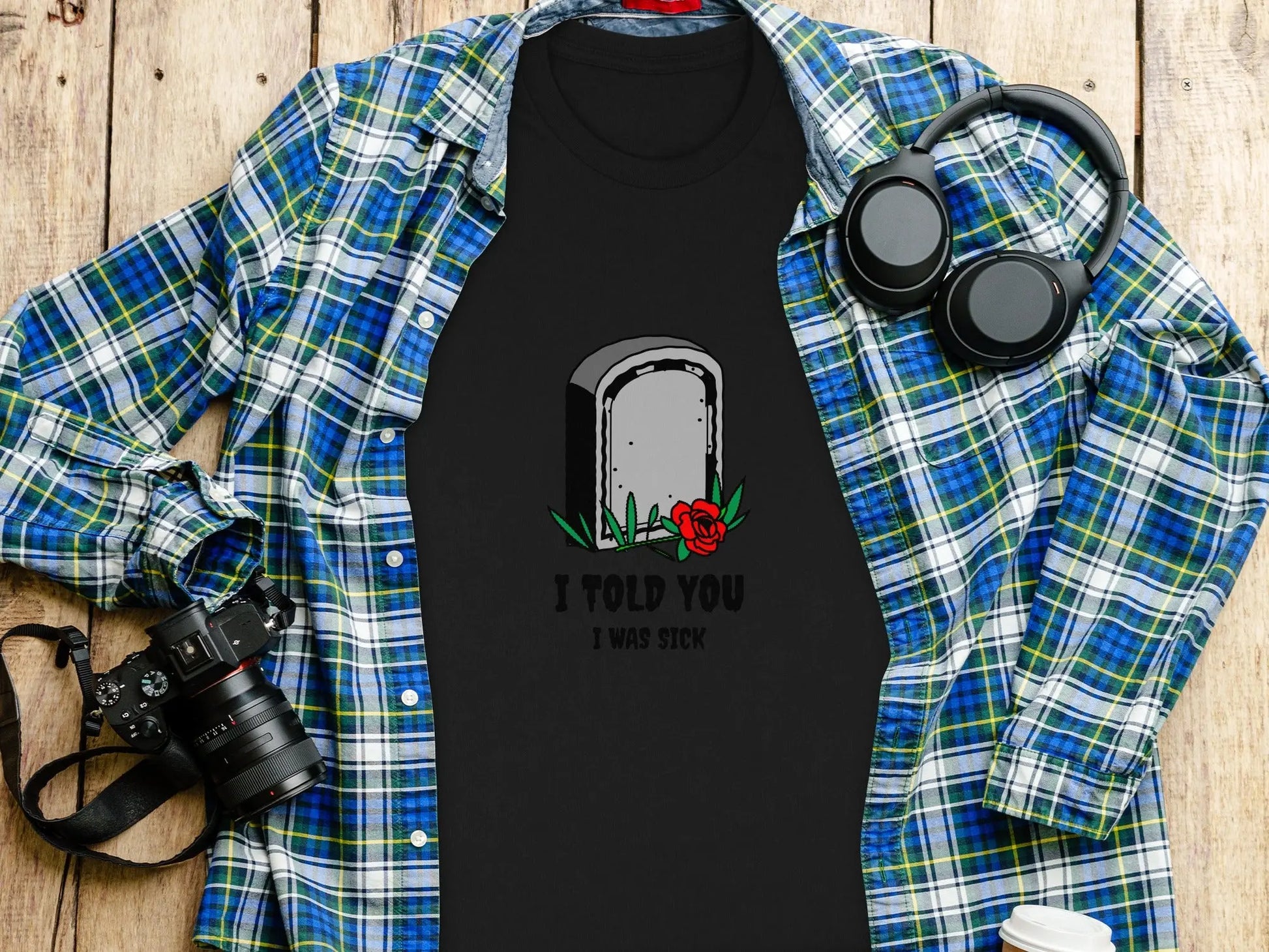 Funny Grave Humorous Print Statement T-Shirts Boofy