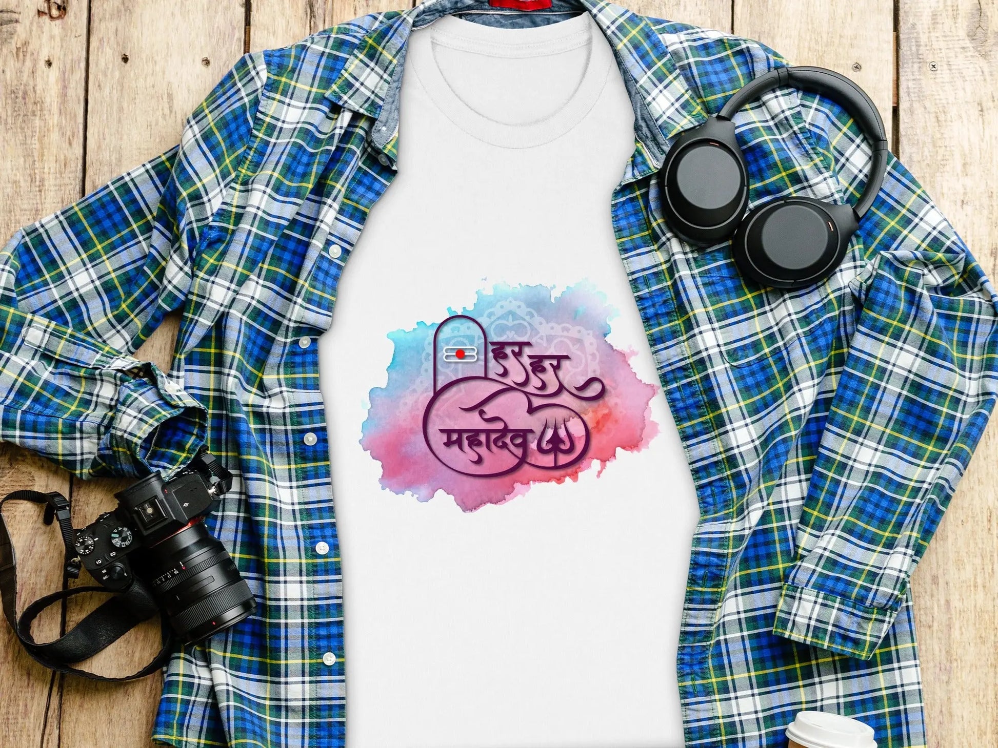 Har Har Mahadev Design Illustration with Colors T-Shirts Boofy