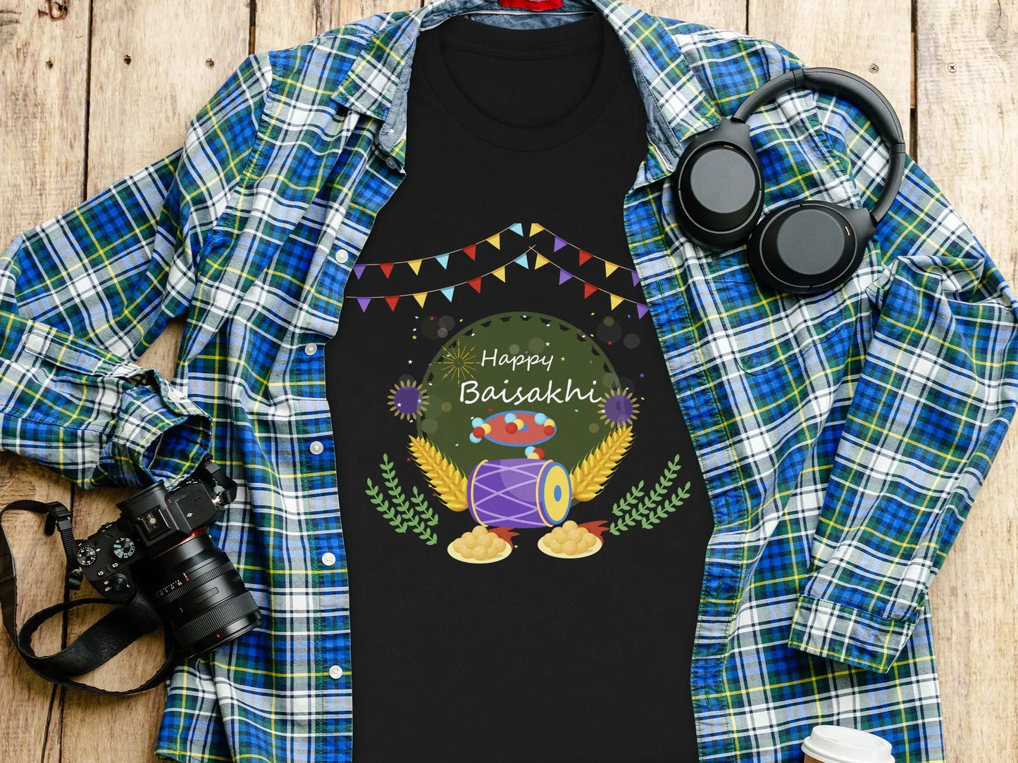Happy Baisakhi Celebration Festivities Design for T-Shirts Boofy