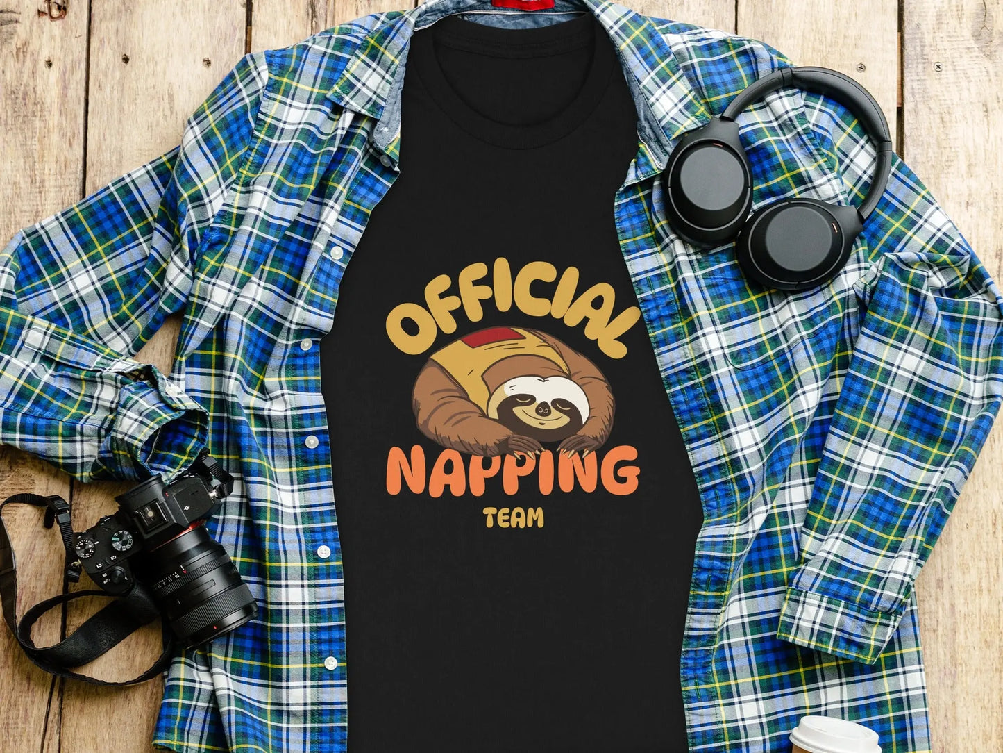 Official Napping Team Sloth Illustration T-Shir Boofy