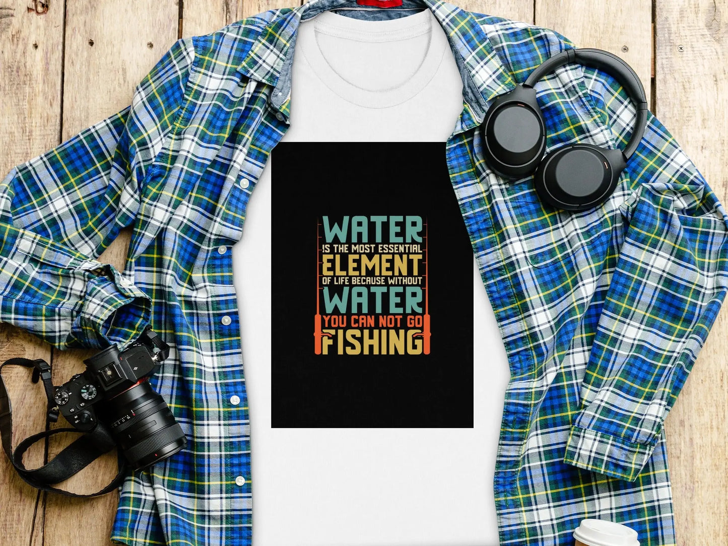 Water Element "Fishing Is Best" Quote T-Shirt Boofy