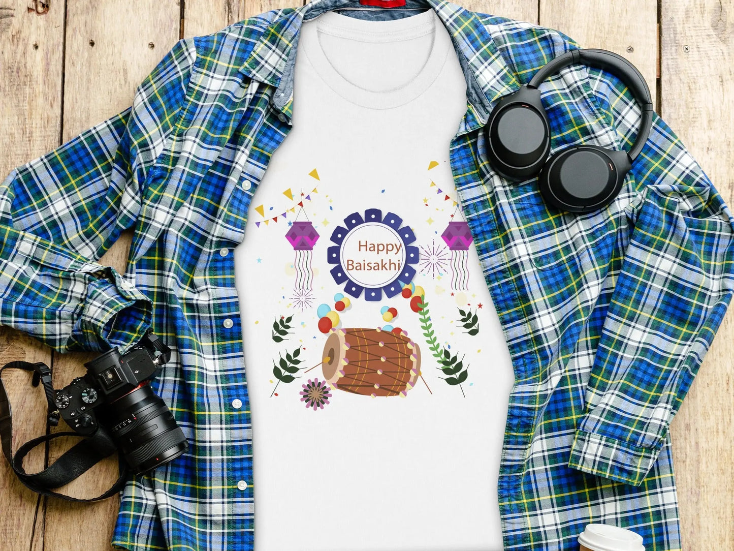 Celebrate Happy Baisakhi Festival With Drums T-Shirts Boofy