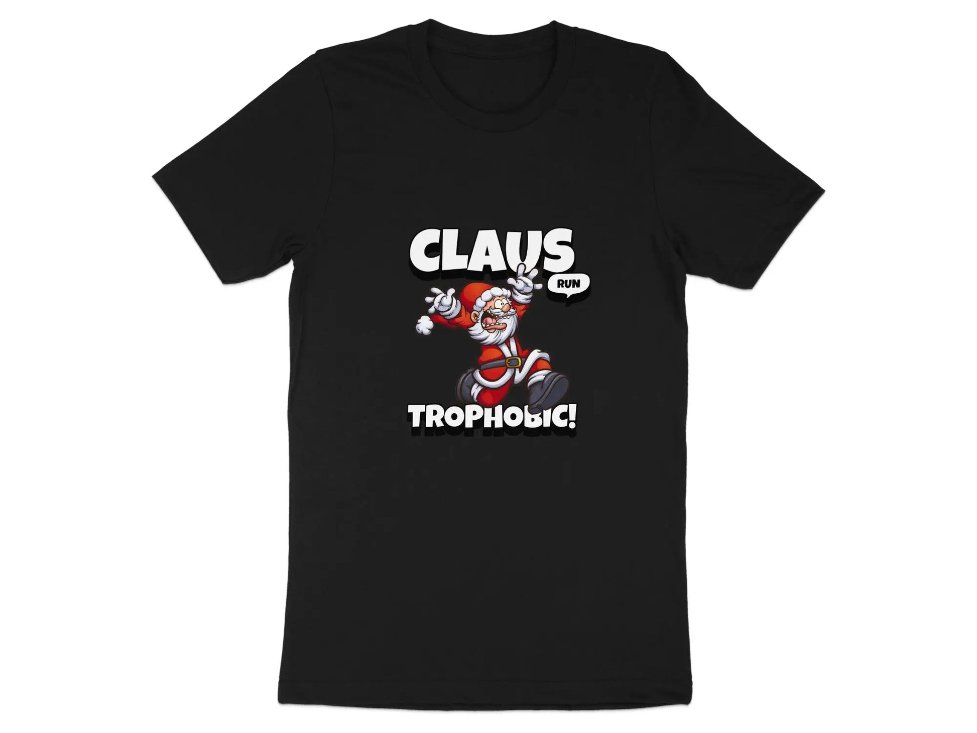 Funny Santa Claus Run "Claustrophobic" Humor T-Shirts Boofy