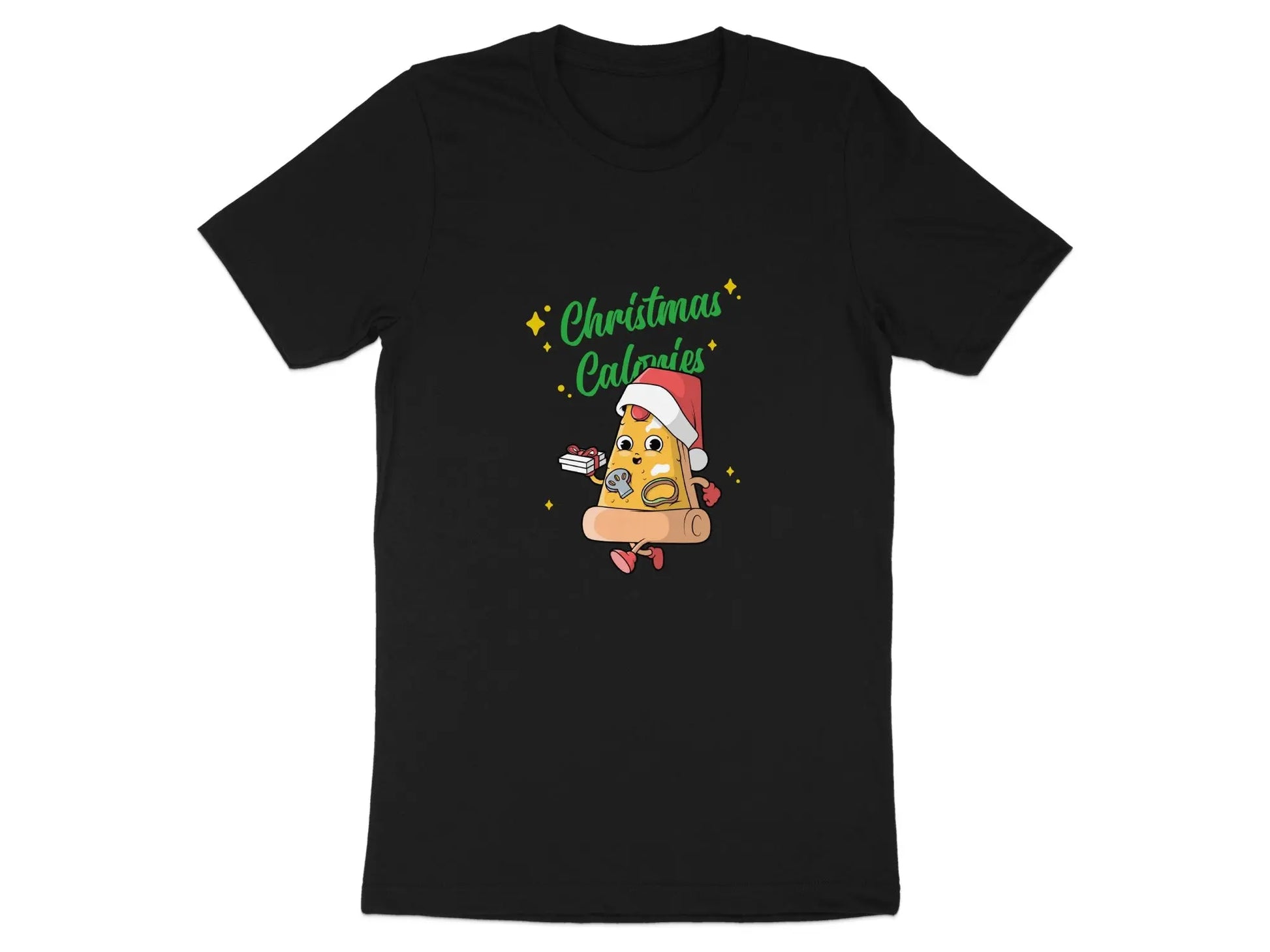 Christmas Calories Funny Holiday Pizza T-Shirts Boofy