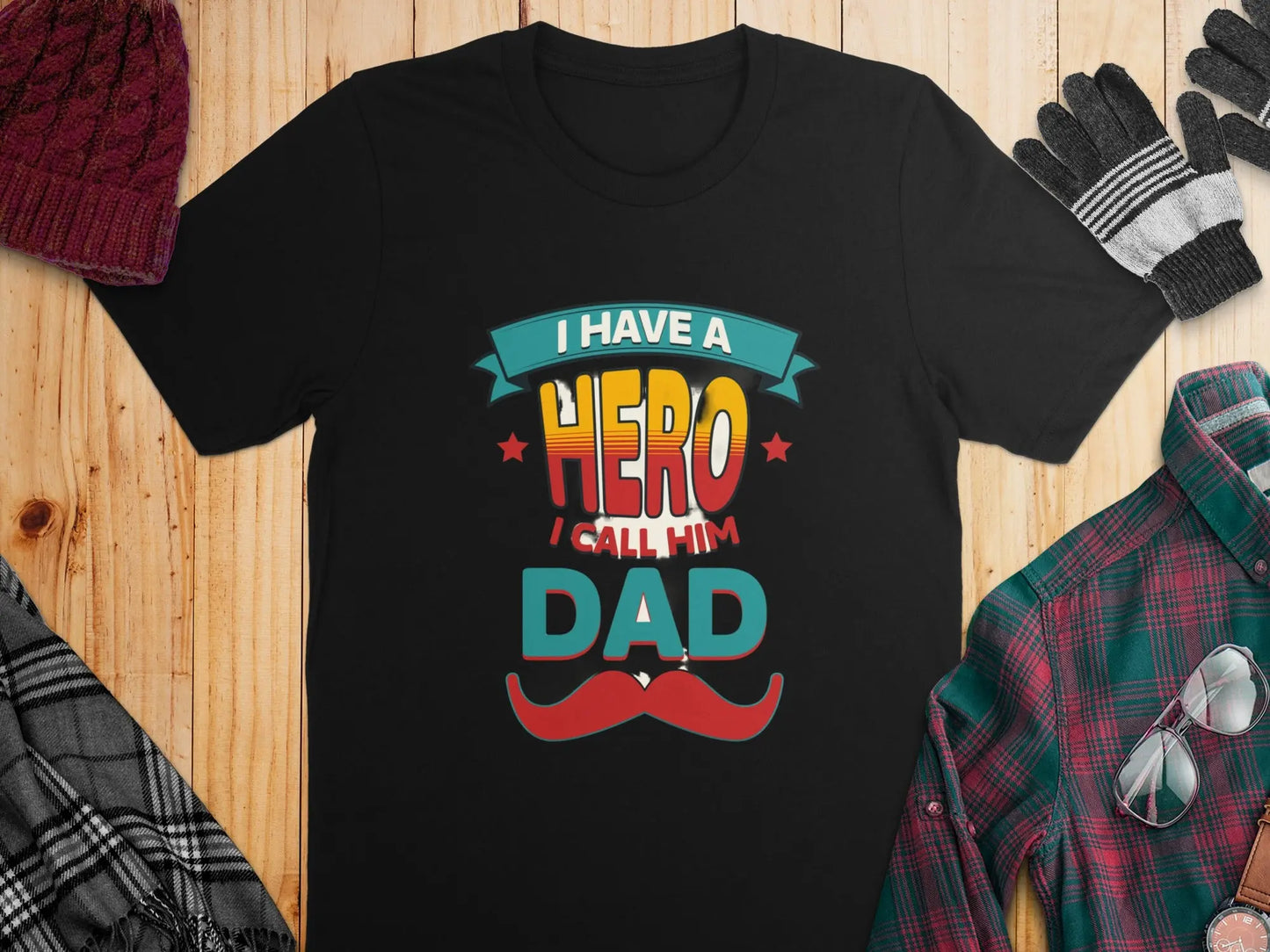 "I Have A Hero I Call Him Dad" Graphic T-Shirts Boofy